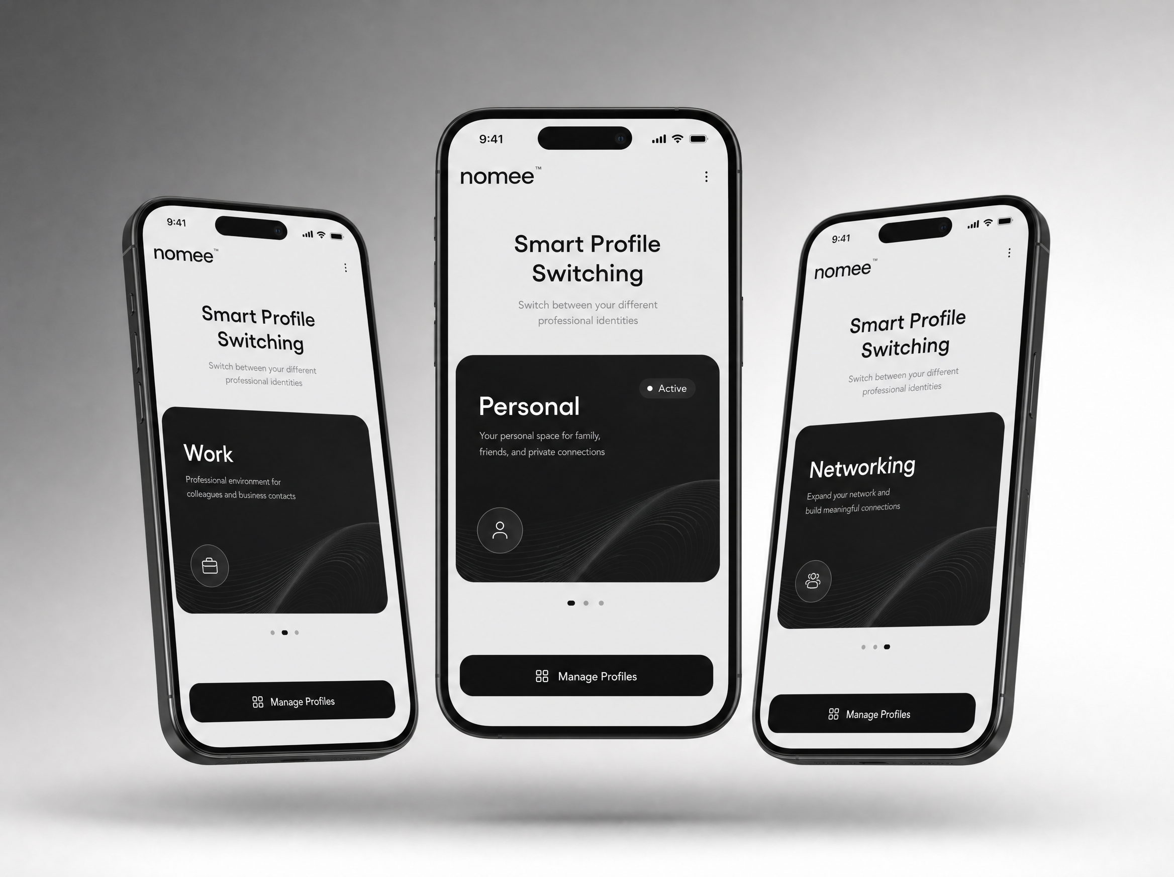 Nomee multi-profile switching interface